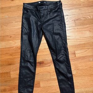 KUT coated denim/leather pants
